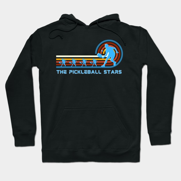 The Pickleball Stars, Pickleball Players team, retro vibe Hoodie by KIRBY-Z Studio